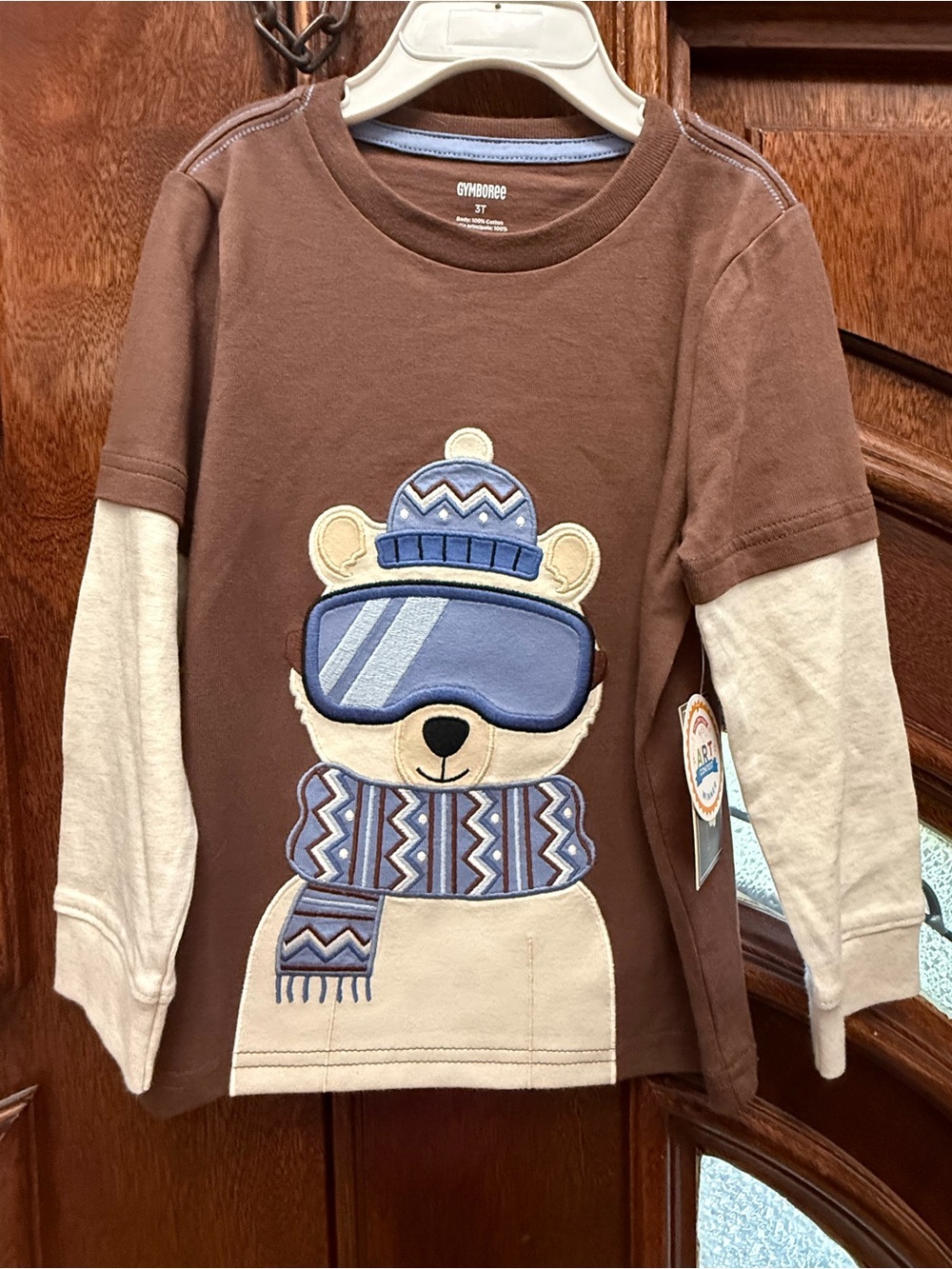 Gymboree Brown Layered-Look Polar Bear Long Sleeve Tee